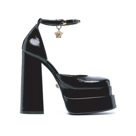 Versace Leather Platform Sandals - NWT